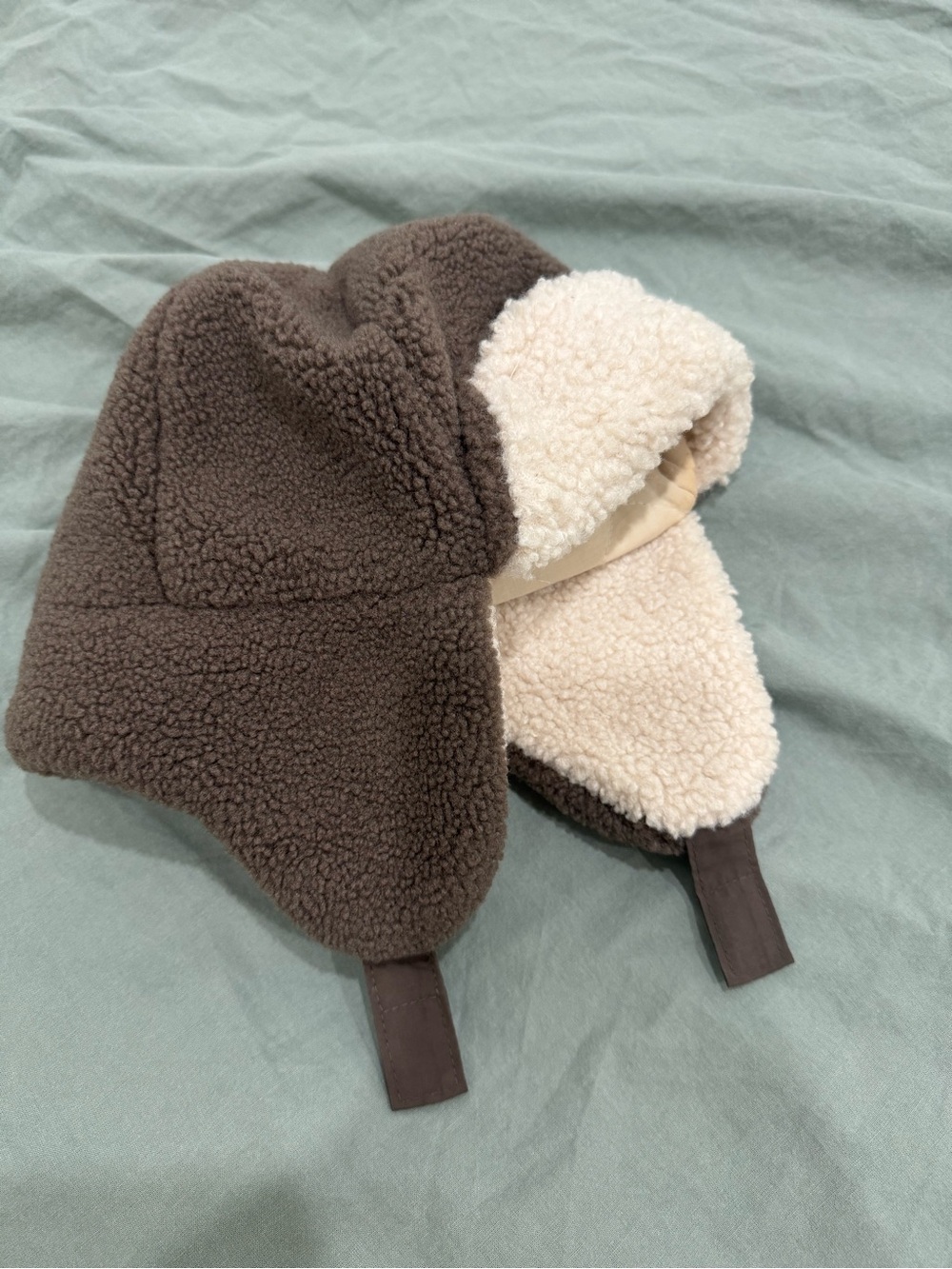 Zara Kids Sherpa Trapper Hat - Brown & Cream